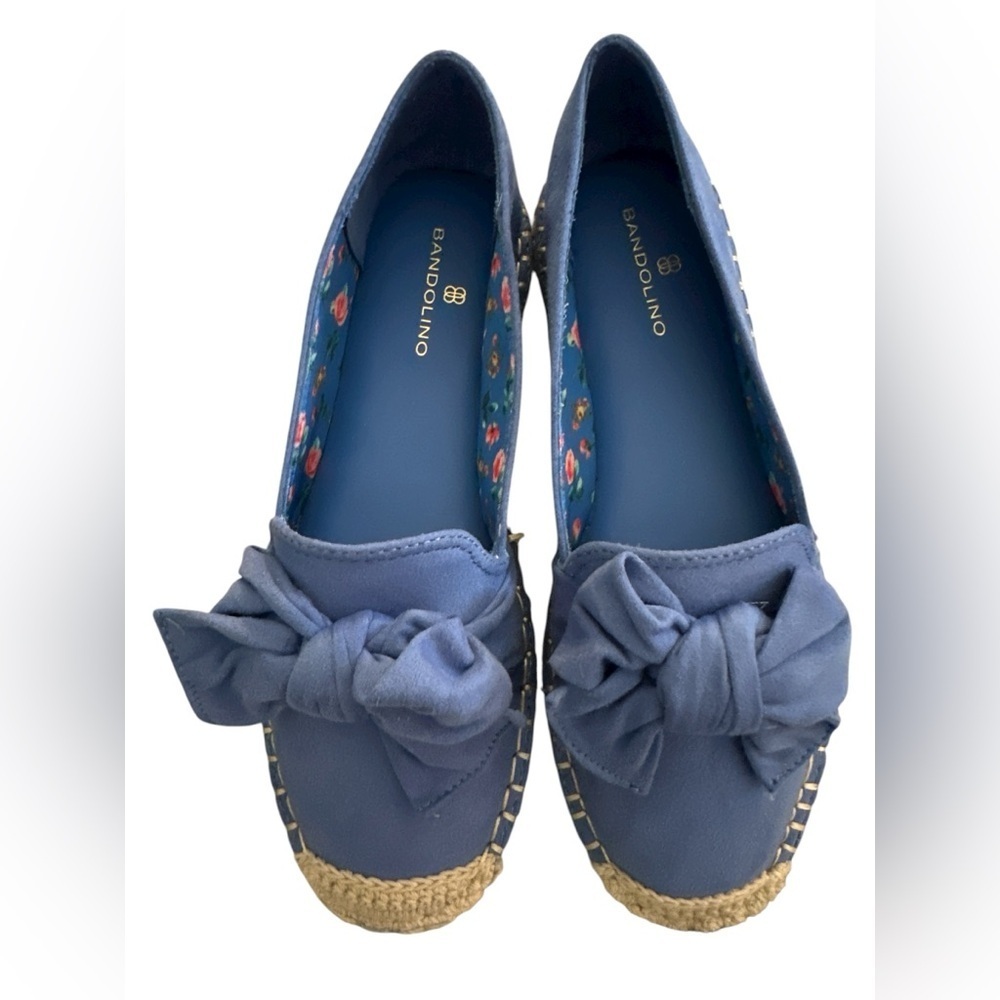 Bandolino Haryper Blue Denim Espadrille Flats with Bow NWOT - Picture 2 of 6